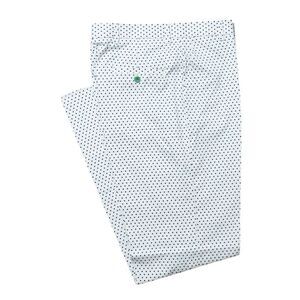 Mens 34 Polka Dot Pants White Navy Blue Cotton Flat Front Straight Fit Trousers